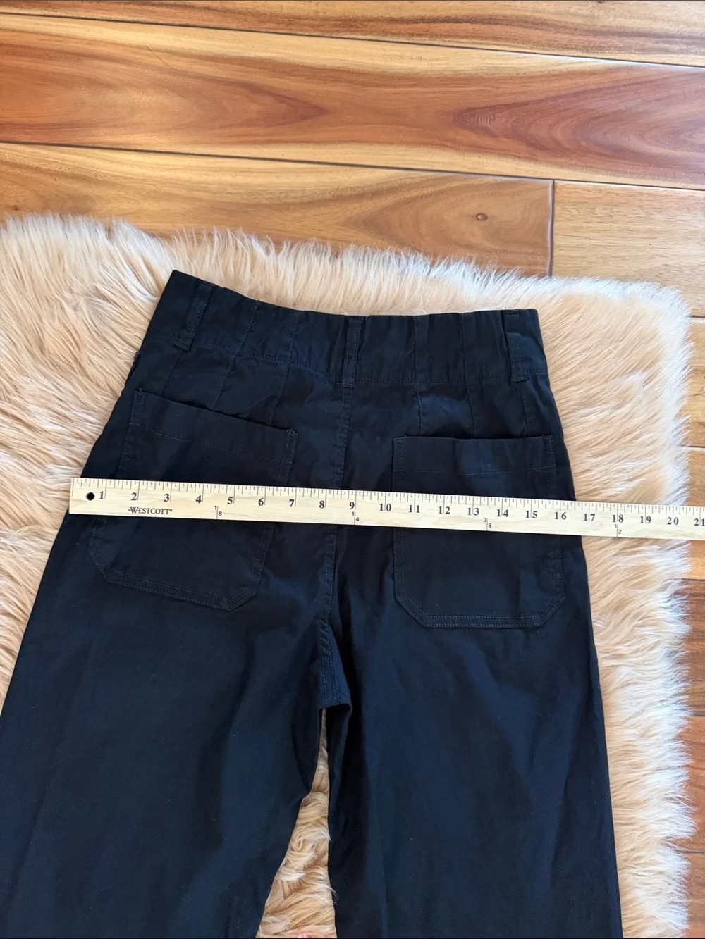 Maeve The Colette Cropped Wide-Leg Pants Women’s Black Stretch Linen Blend Sz 27 - Picture 8 of 12